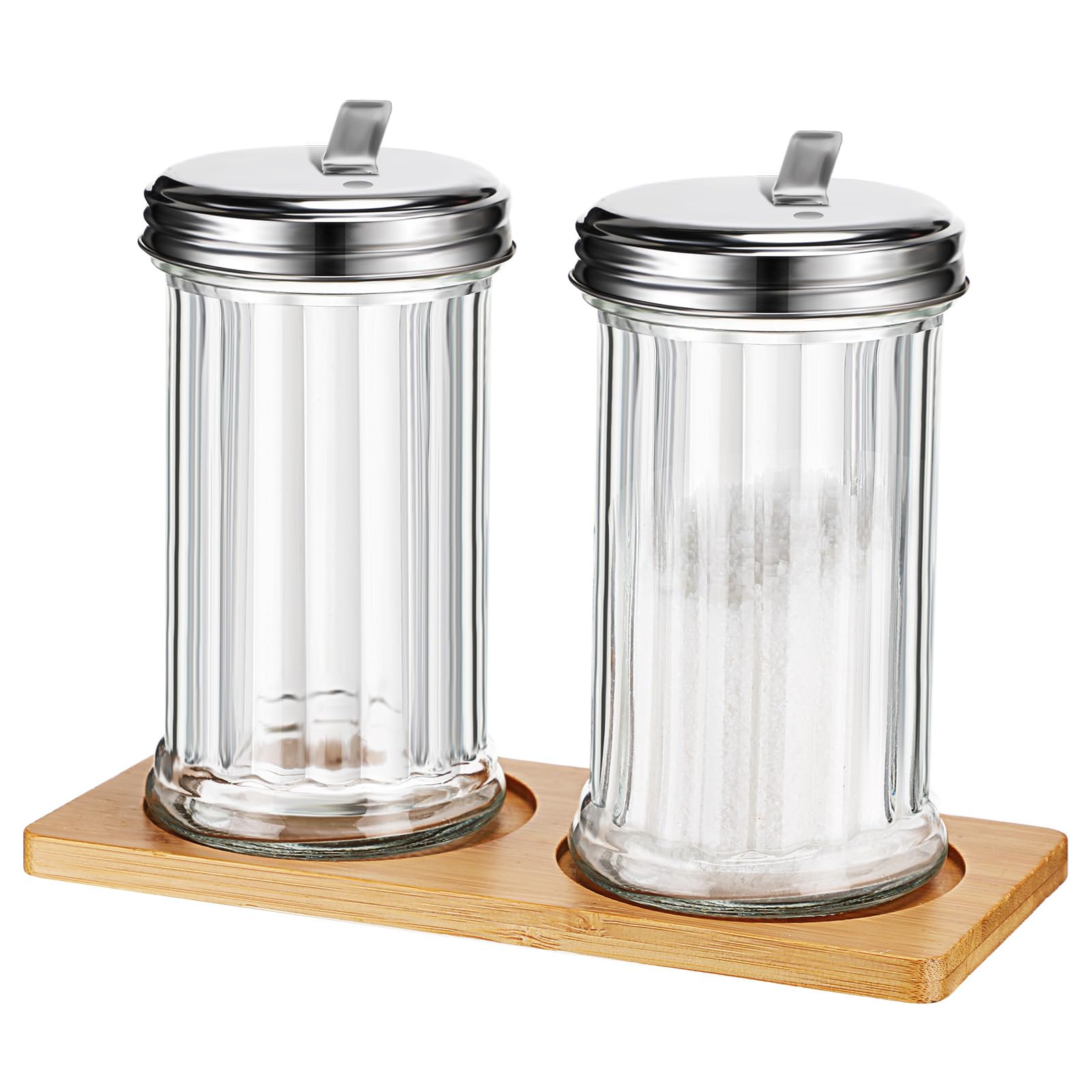 Amazon.com: FoldTier Glass Sugar Dispenser Pourer Shaker with Tray